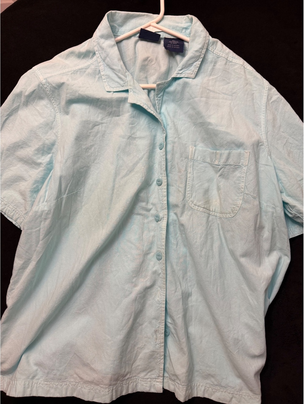 Gloria Vanderbilt Casuals Light Blue Cotton Short Sleeve Shirt 2X